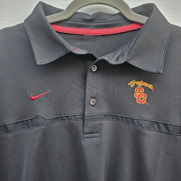 Nike USC Trojans Black Dri-FIT Polo Shirt – Men’s Large -Embroidered Logo - Picture 2 of 4